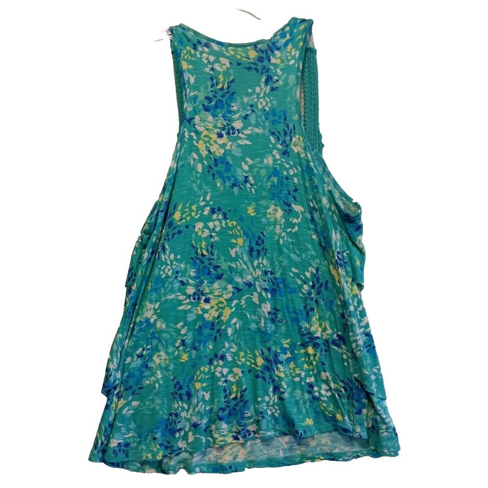 Candies Multi-Tiered Tank Top Womens Large Multicolor Lace Sleeveless 100% Rayon - Picture 4 of 7